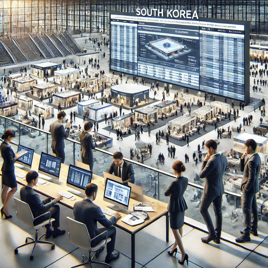 전시 주최자 일하는 모습
