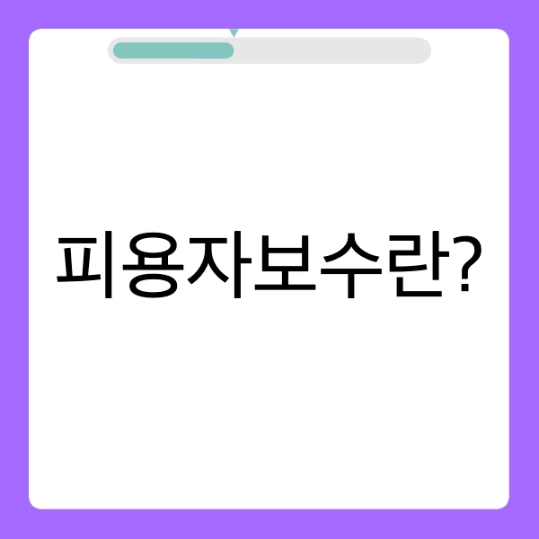 피용자보수 의미 특징