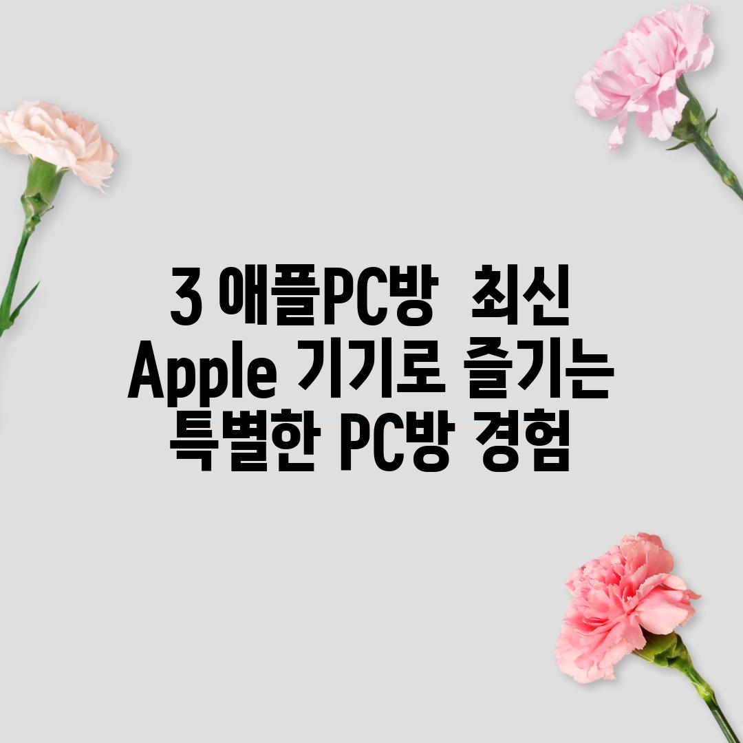 3. 애플PC방:  최신 Apple 기기로 즐기는 특별한 PC방 경험