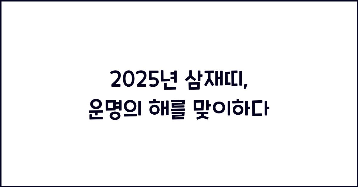 2025년 삼재띠