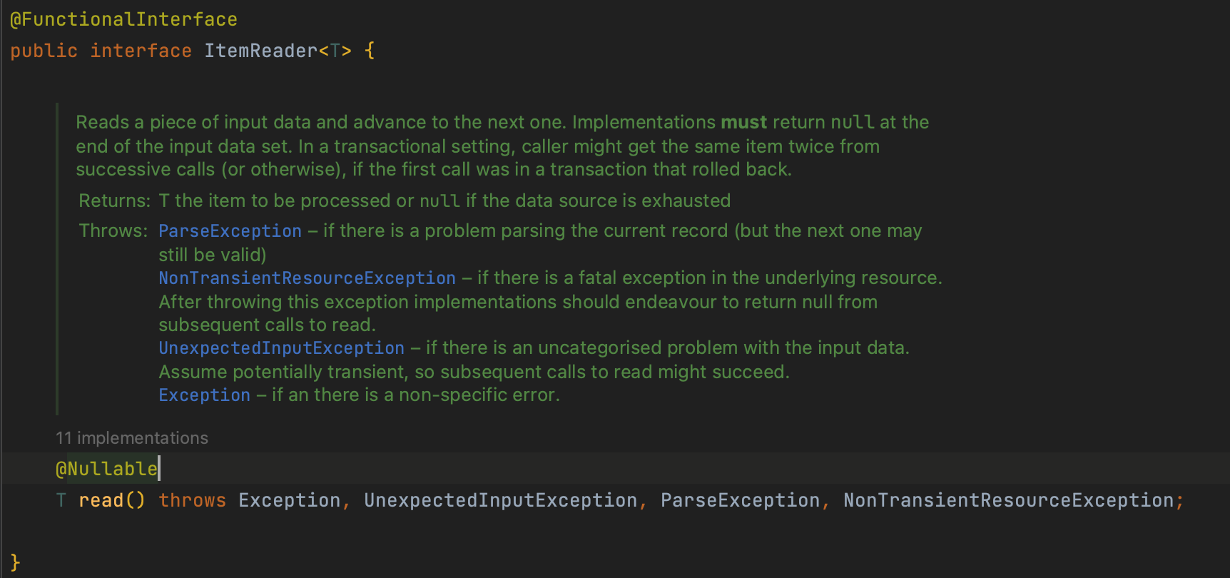Spring Batch 5 5. ItemReader