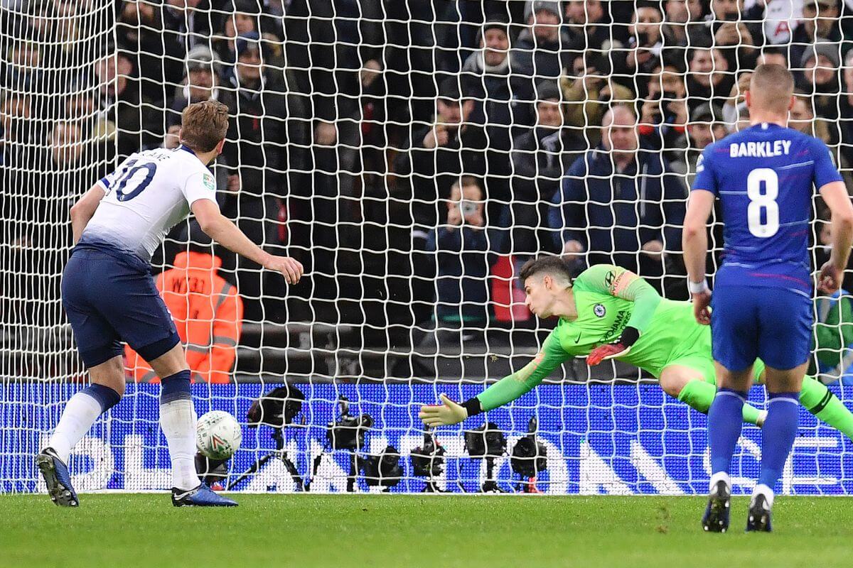 Tottenham&#39;s Harry Kane penalty kick