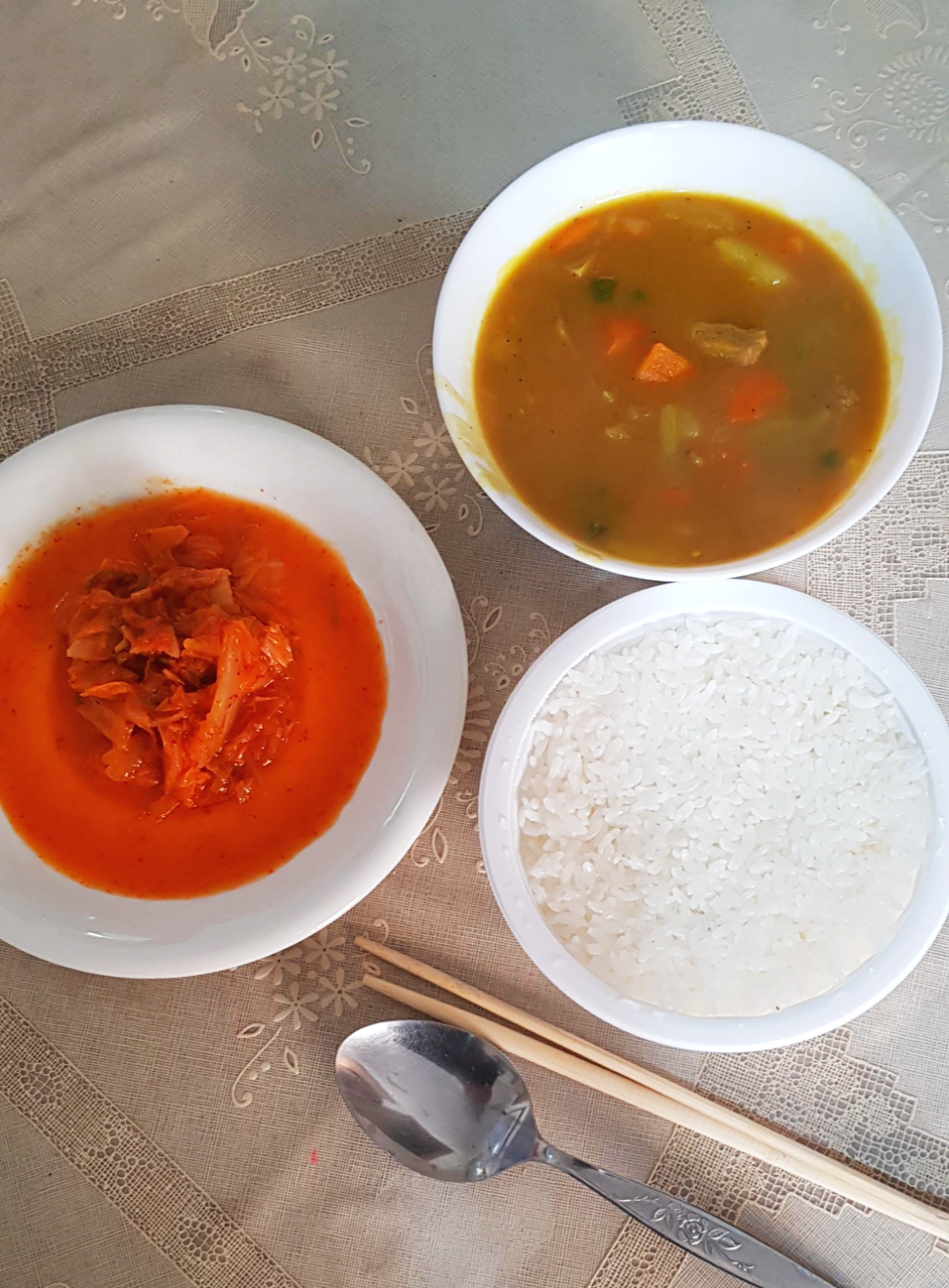 점심식사 카레밥
