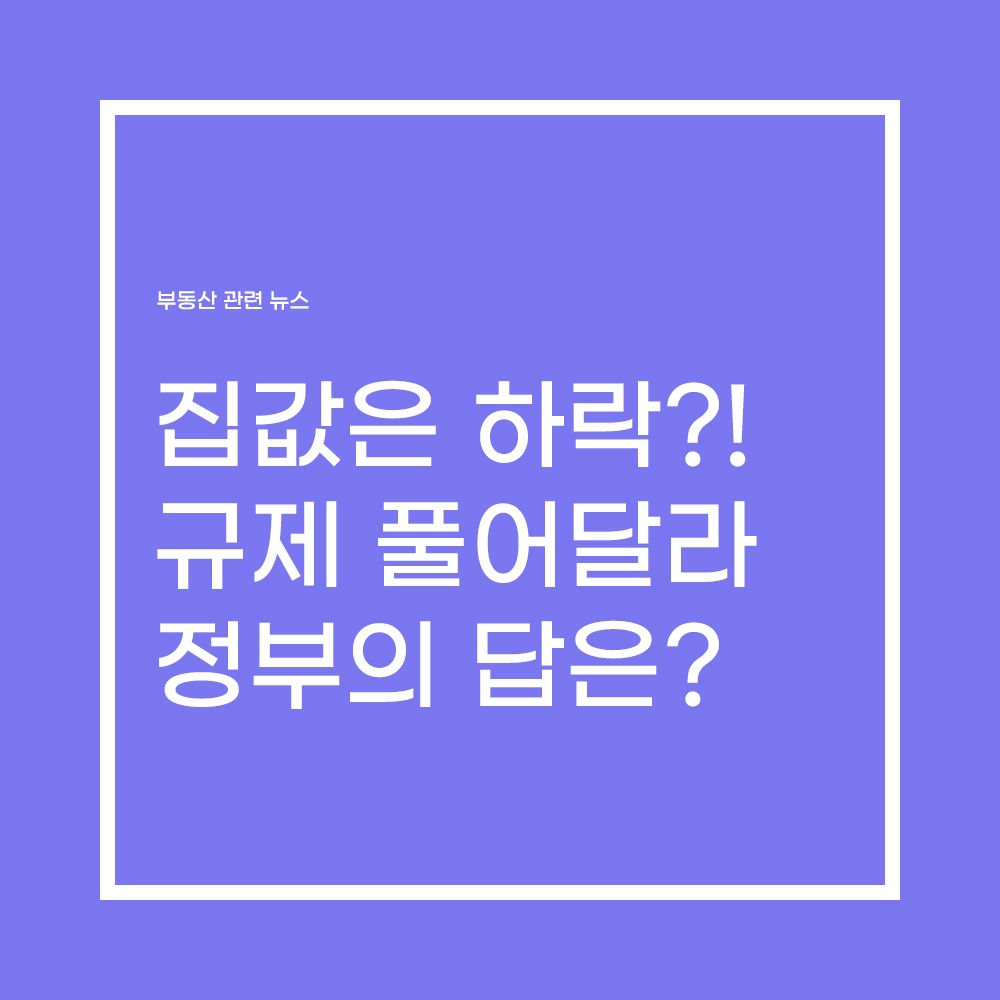  집값 하락속 전국서 "규제 풀어달라"  정부는?