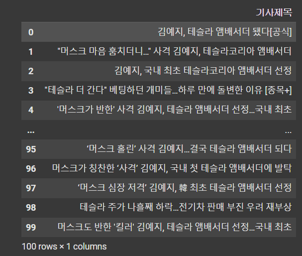 1. 웹크롤링 실습