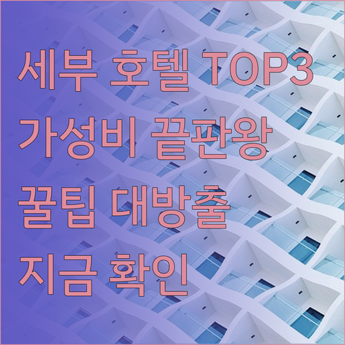 가성비 최고 세부 호텔 TOP3 블루