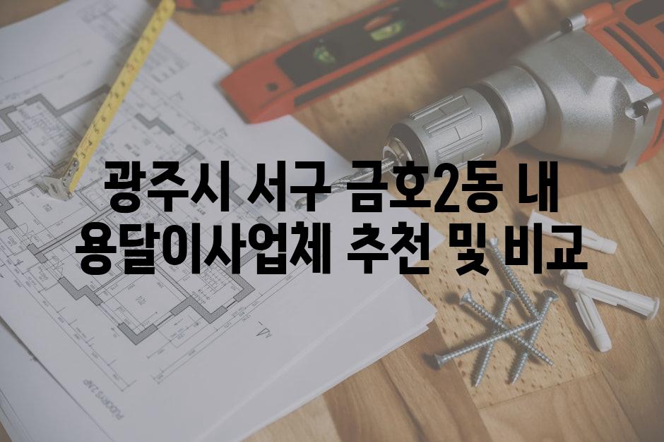 광주시 서구 금호2동 내 용달이사업체 추천 및 비교