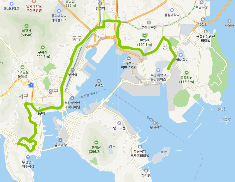  부산 134번 버스 노선, 시간표(부경대, 부산역)