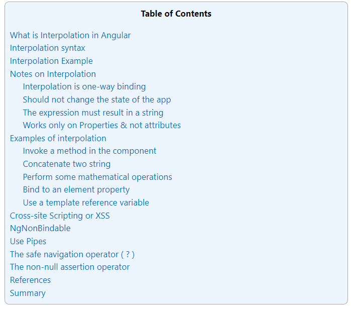 Interpolation in Angular Interpolation in Angular