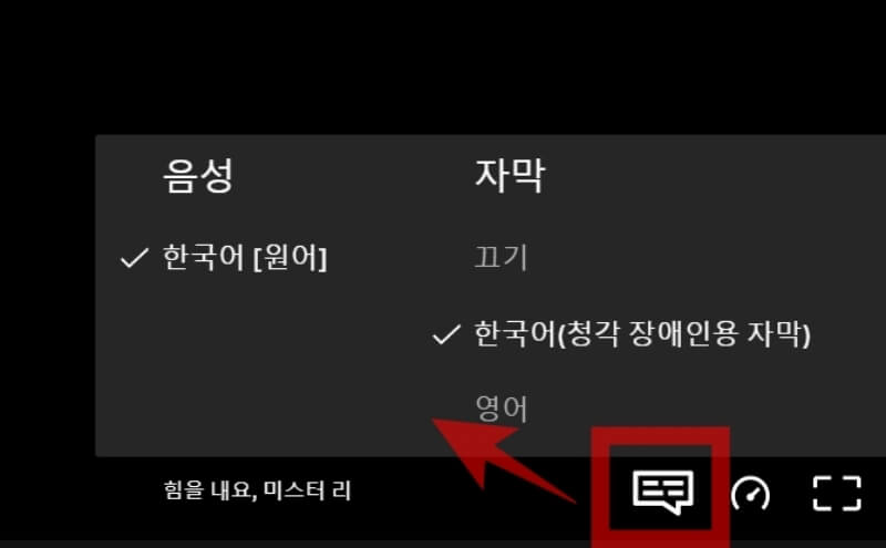 넷플릭스 자막 설정