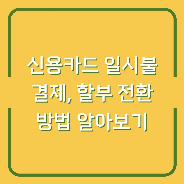 신용카드 일시불 결제, 할부 전환 방법 알아보기