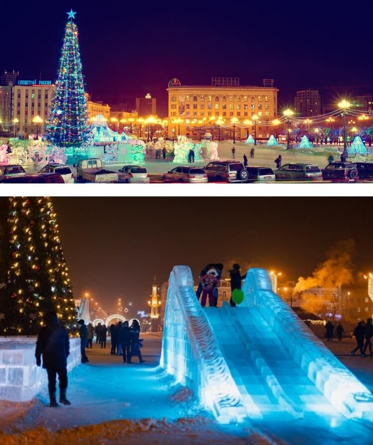 하바롭스크-레닌광장-겨울