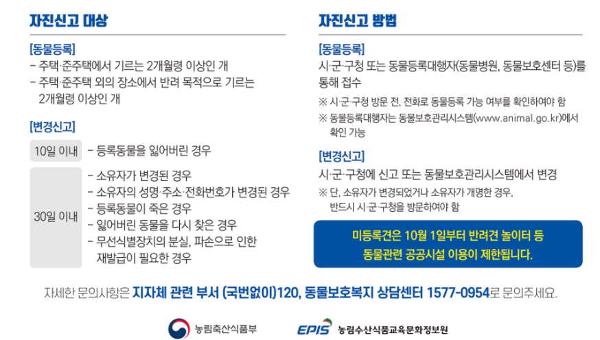  반려동물 자진신고 기간 운영