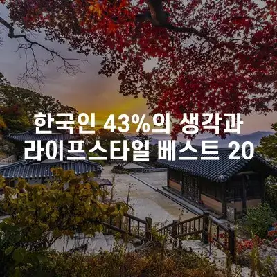 한국인 43%의 생각과 라이프 스타일 베스트 20