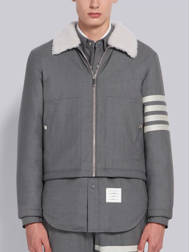  [THOM BROWNE] 톰브라운 4-바 시어링 안감 집업 자켓 (2 COLOR)