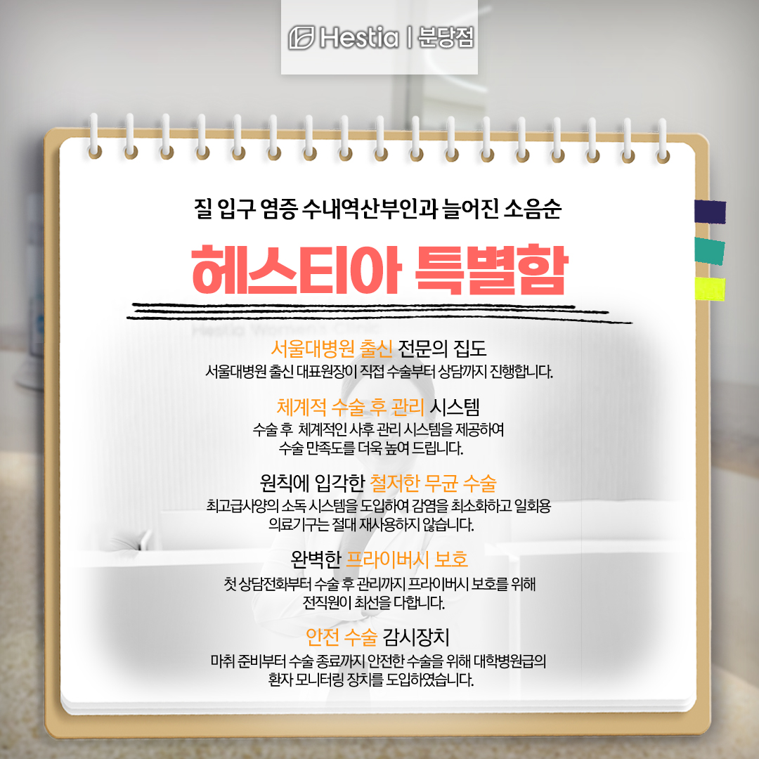 질 입구 염증 수내역산부인과 늘어진 소음순 헤스티아의 특별함