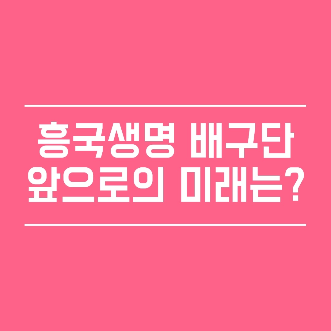  흥국생명 배구단 앞으로의 미래는?