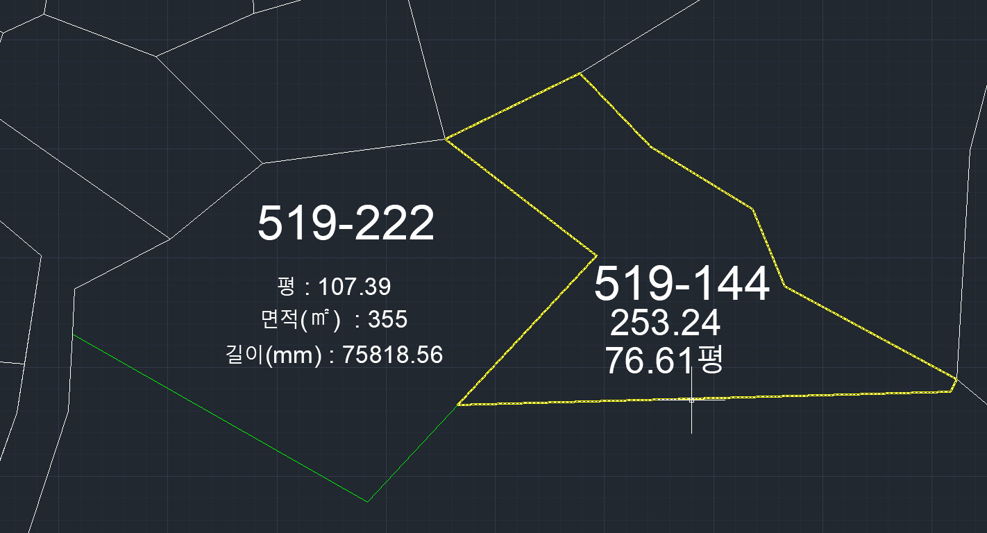 캐드에서 면적 평수 따로 표시