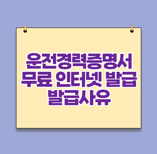  운전경력증명서 무료 인터넷 발급과 발급사유