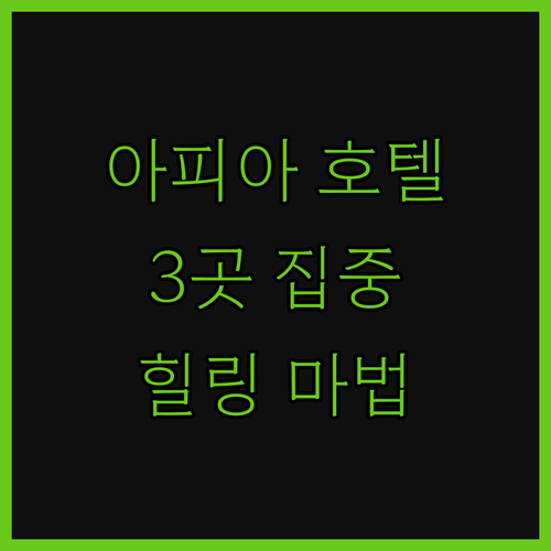 아피아 호텔 고민 끝! 3곳 집중 분