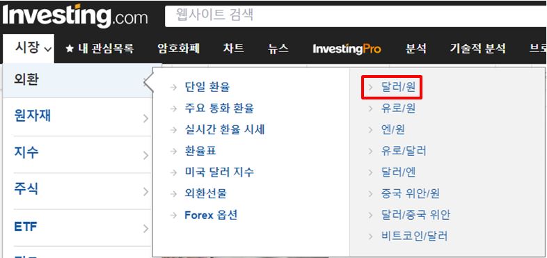 증여날 환율 조회하기