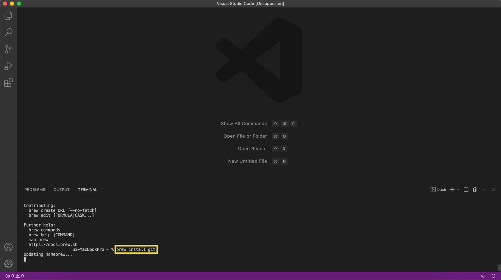 homebrew-설치-git-mac