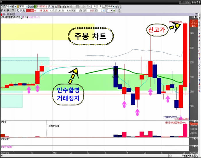 코닉오토메이션-주-봉-차트
