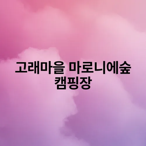 고래마을 마로니에숲 캠핑장