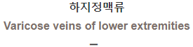  하지정맥류 [Varicose veins of lower extremities]