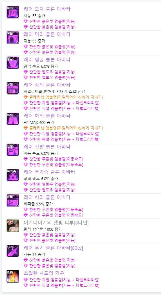 던파 마도학자 아바타 정옵 및 휘장 (지니위즈) 던파 마도학자 아바타 정옵 및 휘장 (지니위즈)