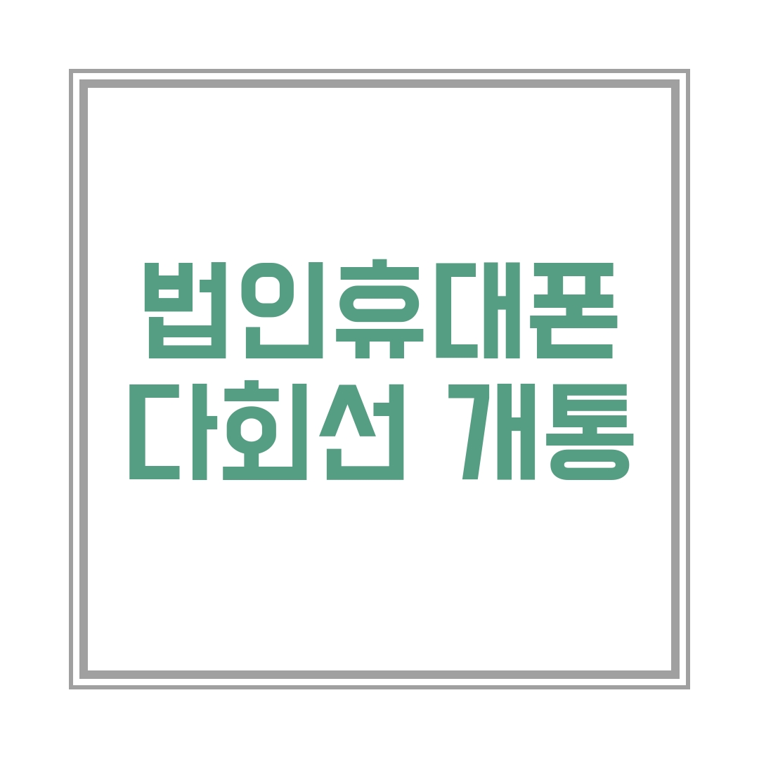 법인휴대폰 다회선 개통