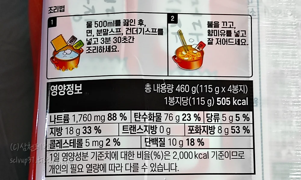 조리방법 영양정보