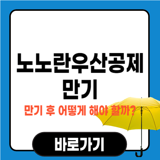 노란우산공제 만기, 만기 후 어떻게 해야 할까?