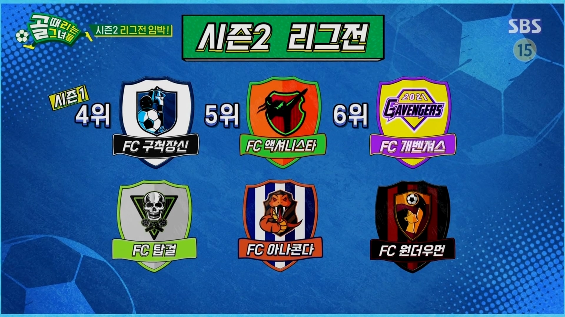  (골 때리는 그녀들) 시즌2 리그전 6팀 감독 & 선수 라인업