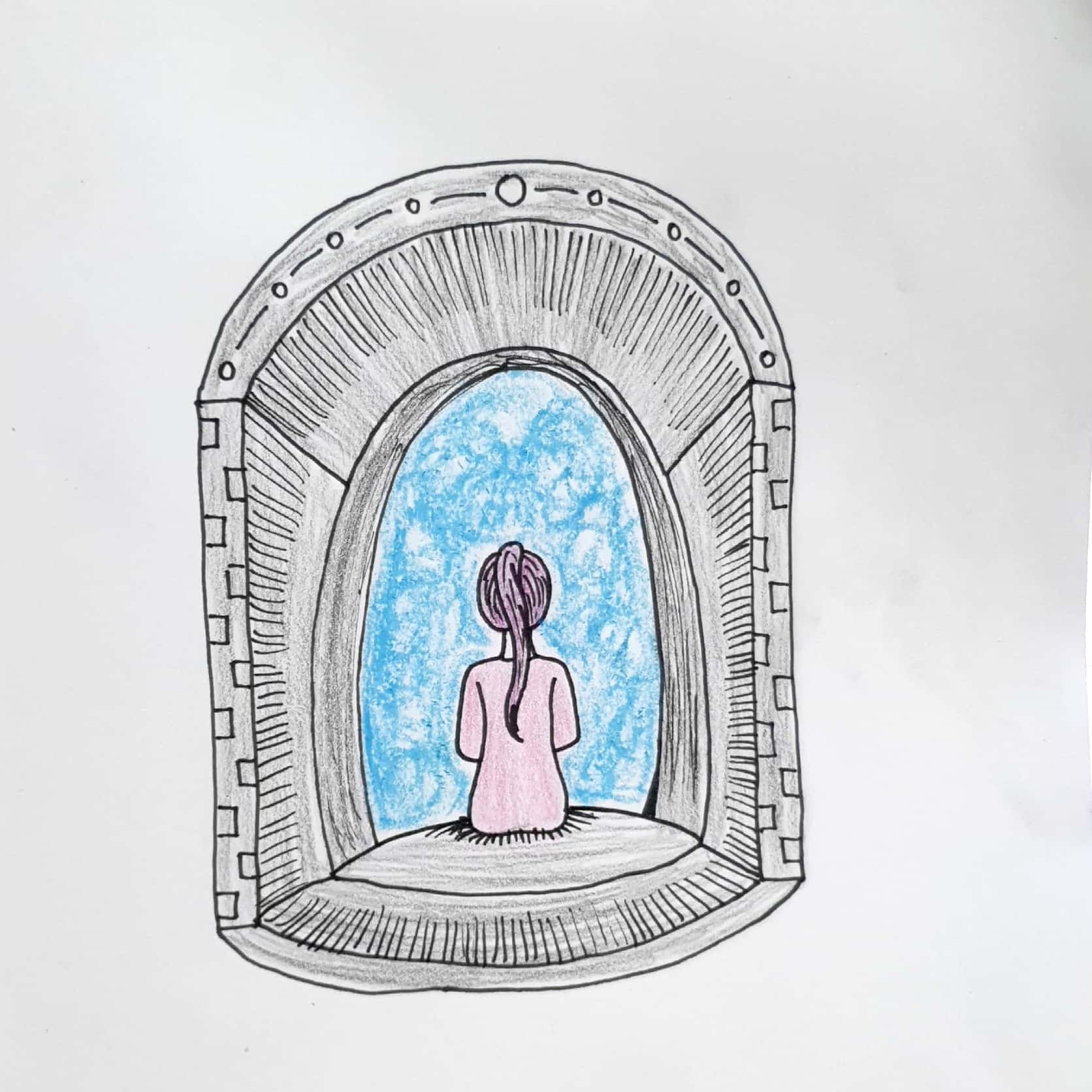  Pray 기도 / 일러스트 그림 드로잉 / 풍경화 그리기