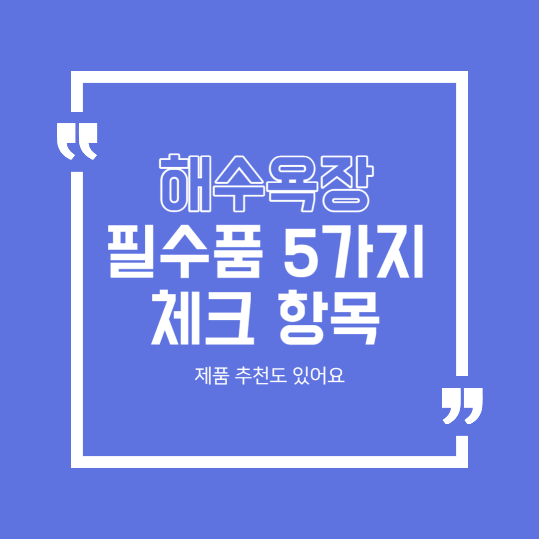  여름 휴가 해수욕장을 생각중이신가요? 해수욕장 필수품 5가지를 소개해 드립니다.