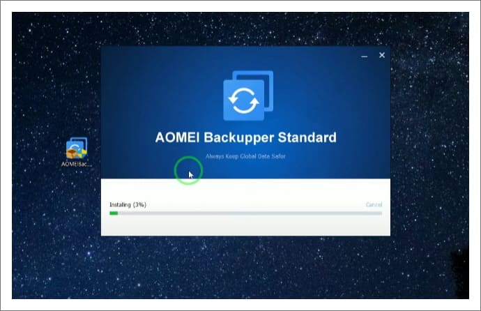 AOMEI Backupper Standard Free 설치 중