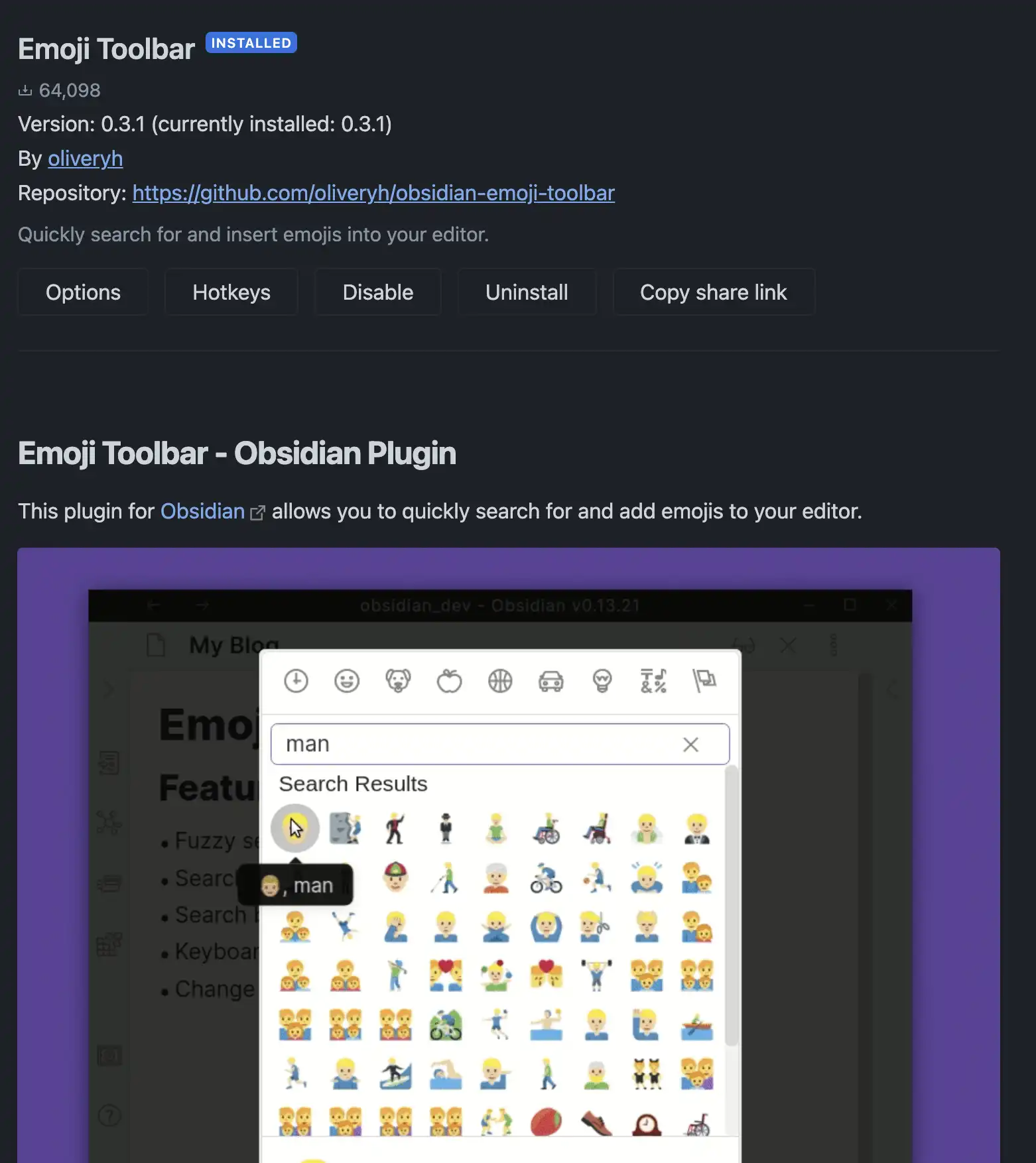 obsidian emoji plugin