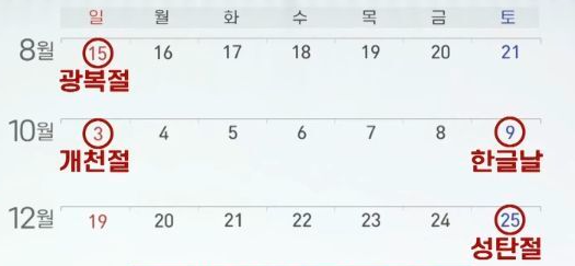  [뉴스] 하반기부터 시행되는 대체공휴일 확대