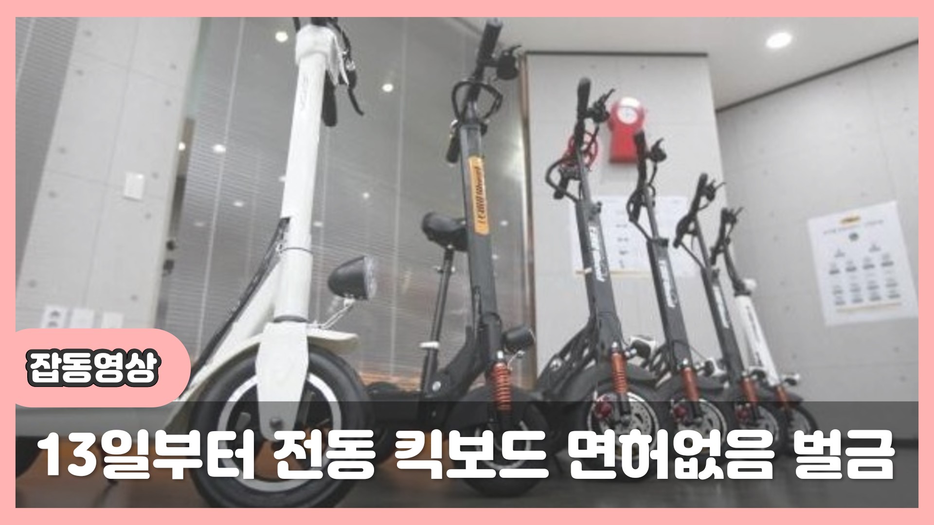  13일부터 운전면허 없이 전동 킥보드(스쿠터) 운행시 과태료