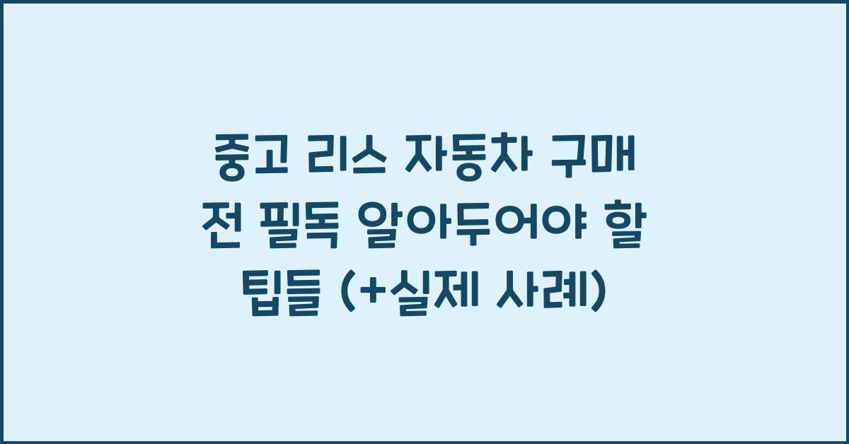 중고 리스 자동차