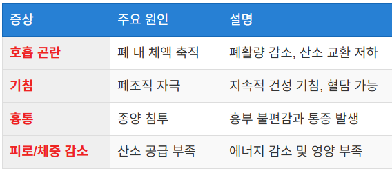 폐로 전이된 난소암 증상