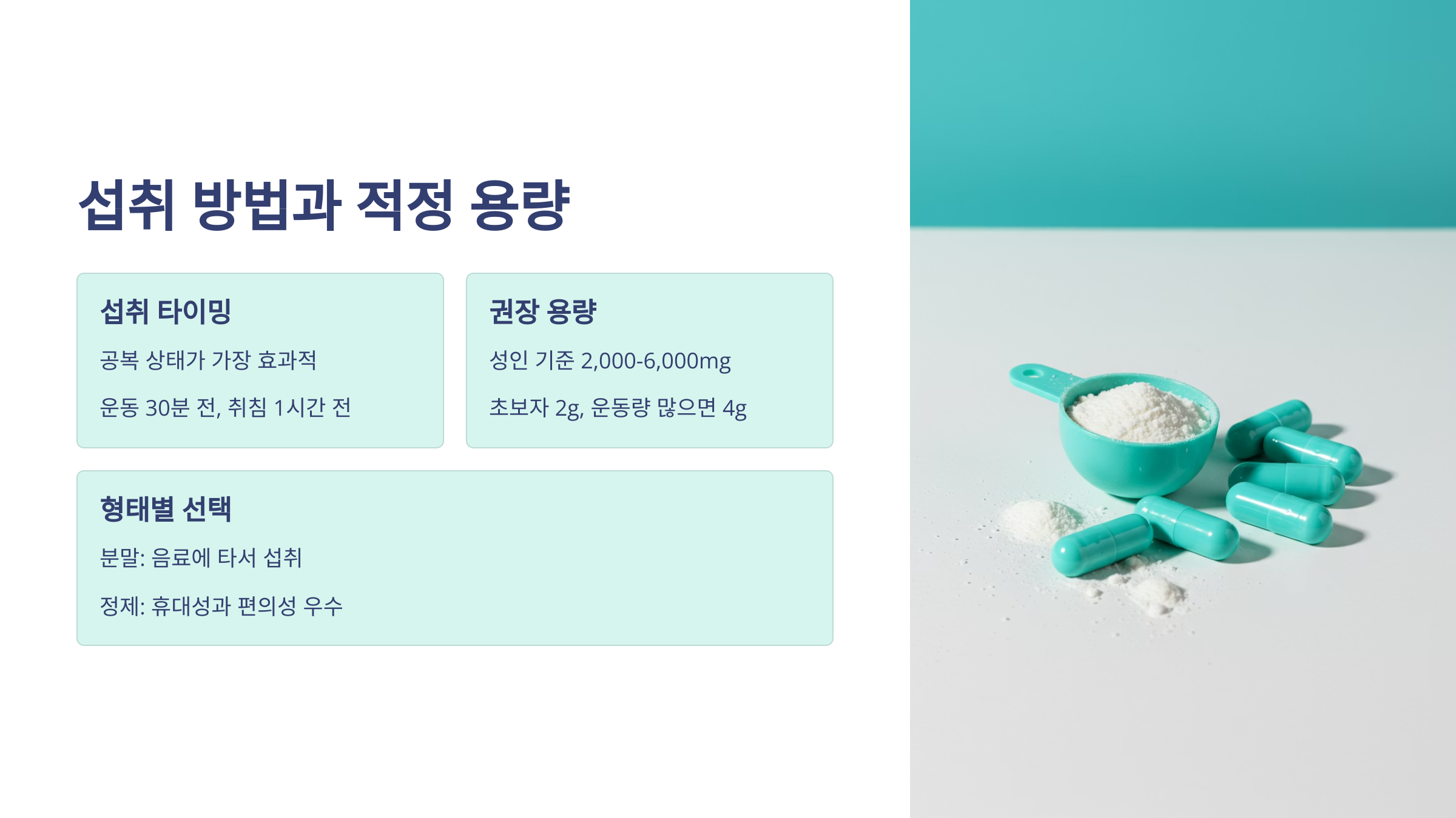 섭취 방법과 적정 용량