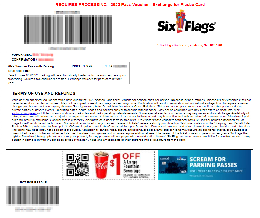  식스플래그 (Six Flags) Summer Pass 구입하기 (Labor Day 까지 최소 2번 가야 이득)