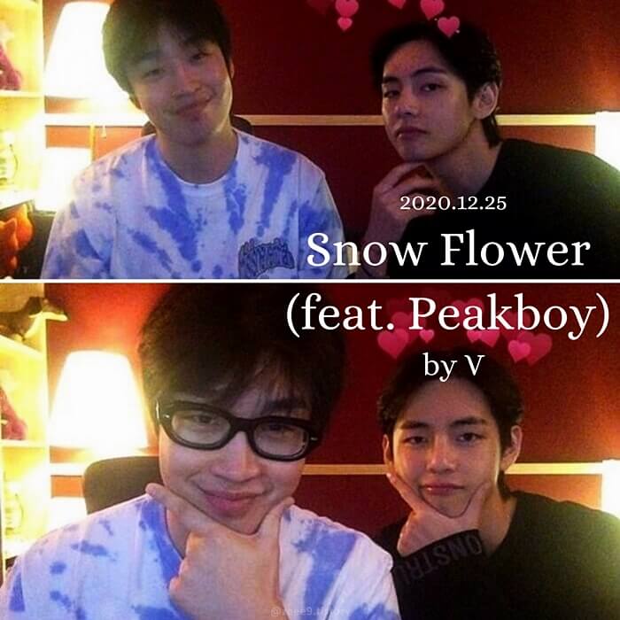  BTS 뷔 스노우 플라워 Snow Flower (feat. Peakboy) 가사 해석