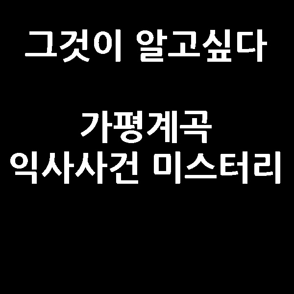 그것이 알고 싶다 가평계곡 익사사건