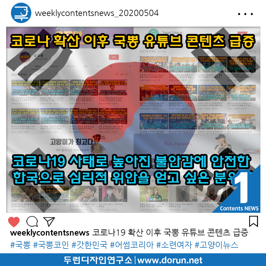  2020년 5월 1주차 콘텐츠 카드뉴스#1-코로나19 확산 이후 국뽕 유튜브 급증