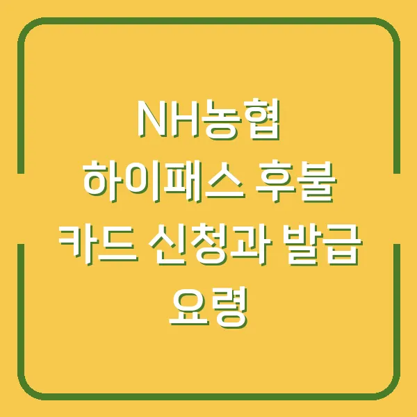 NH농협 하이패스 후불 카드 신청과 발급 요령