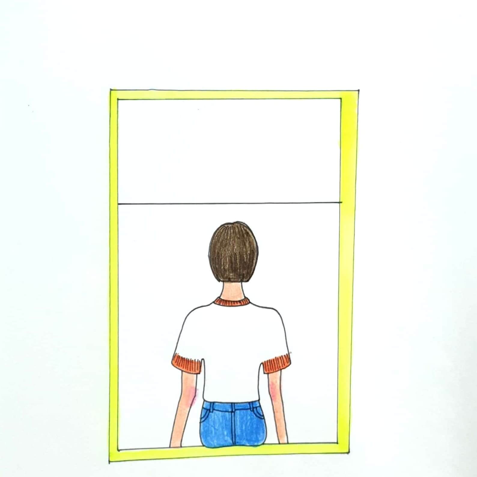  Thinking 일러스트 일러스트레이션 그림 드로잉 펜화 색연필화 형광펜화 그리기 생각 중