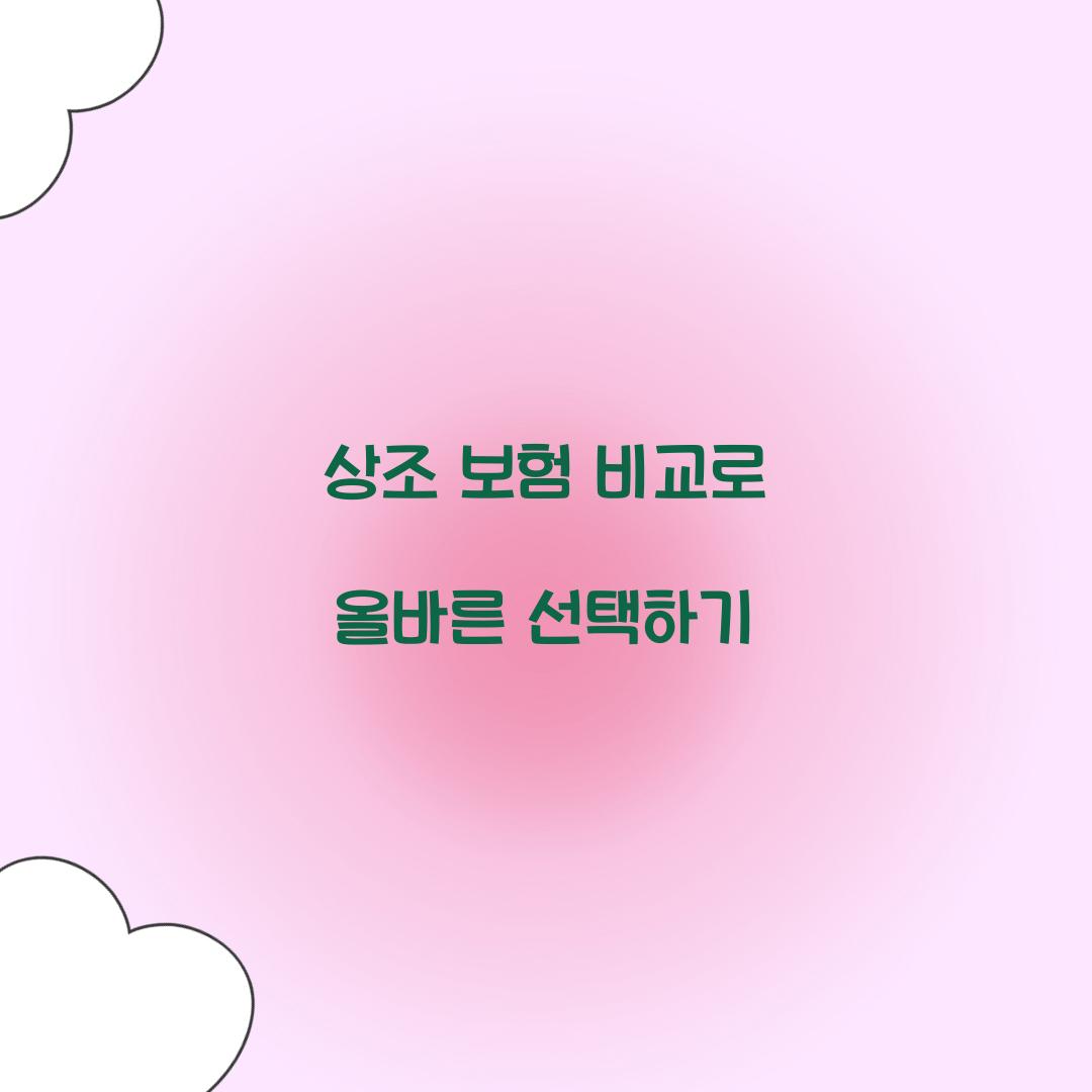 상조 보험 비교